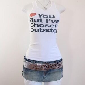 2010s i love you but ive chosen dubstep tank ribbed slogan xs/s